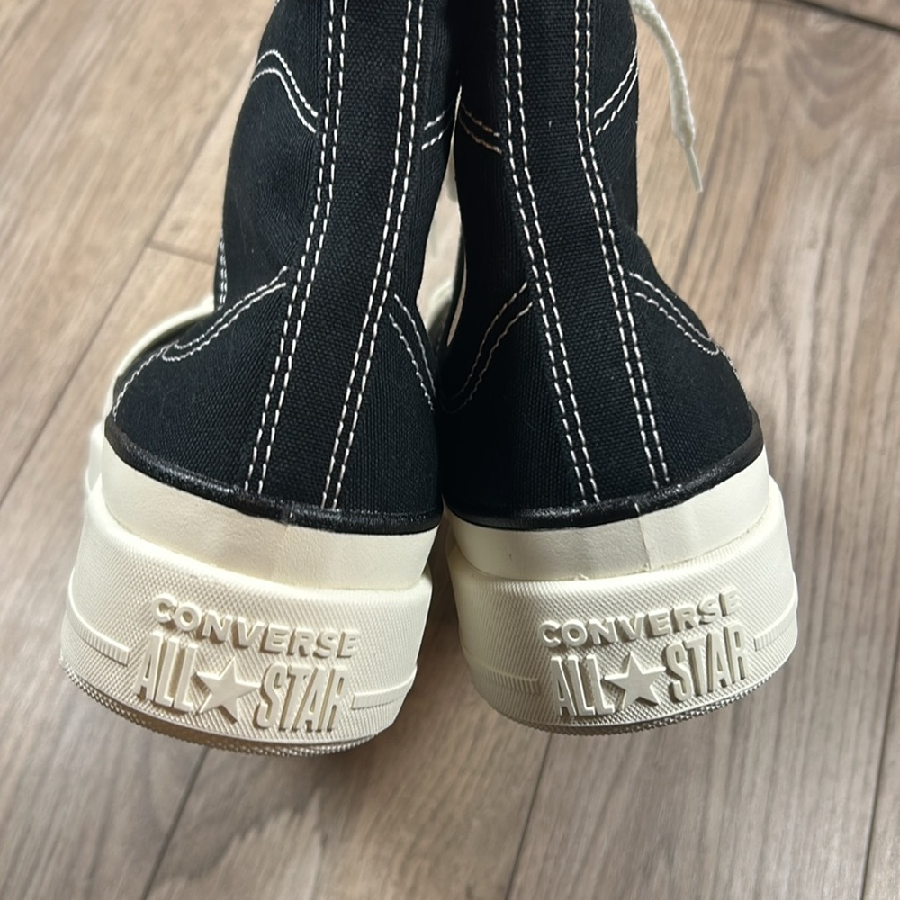 New nwot Converse CTAS Construct Black/Vintage White/Egret Sneakers Platform - Picture 9 of 11